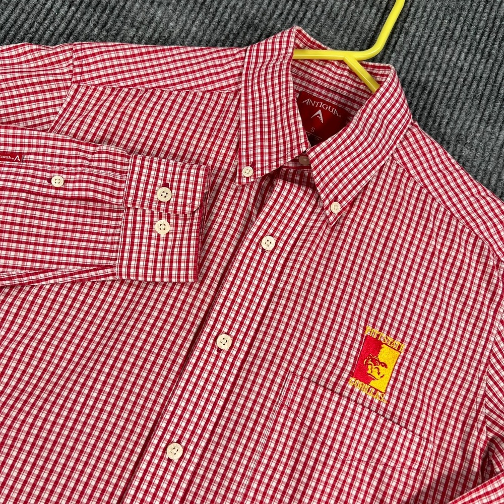 Pitt State Gorillas Shirt Mens Small Red Plaid Long Sleeve Button Down NCAA MIAA